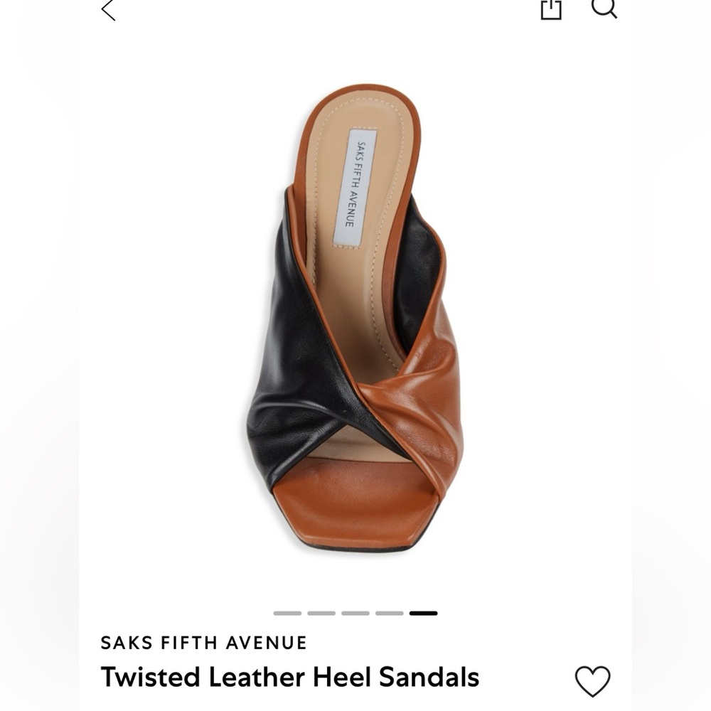 🟫◾️TWISTED LEATHER SANDAL w/KITTEN HEEL◾️🟫
